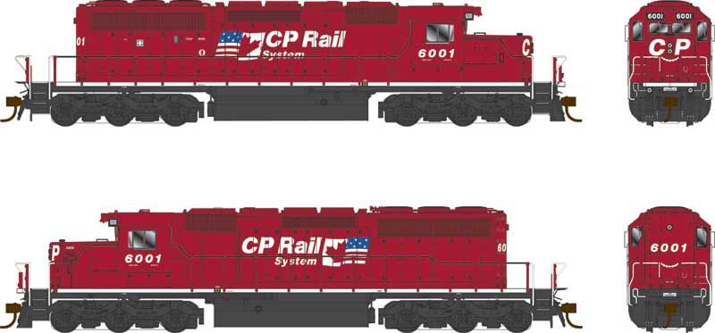 Bowser HO SD40-2 Diesel w/Sound CP #5958 Dual Flags 1/87 - BOW25329