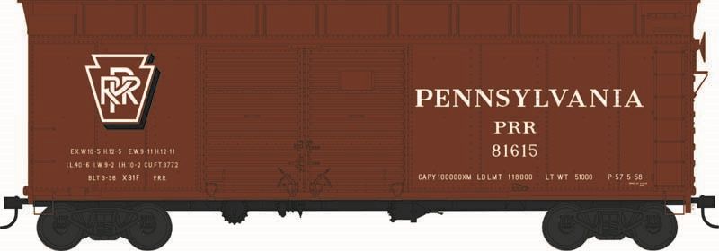 Bowser HO X31F 4-Dr Turtle Roof Boxcar PRR Shadow Keystone #81615 1/87 - BOW43340