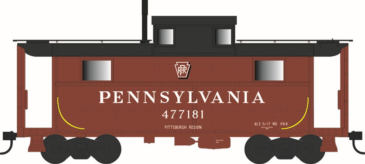 Bowser HO N-5 Caboose PRR #477181/Shad. Key. Pittsburgh Blt 5-15 Rp 1/87 - BOW43369