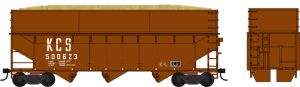 Bowser HO 70t Offset Wood Chip Hopper KCS #500623 1/87 - BOW60224
