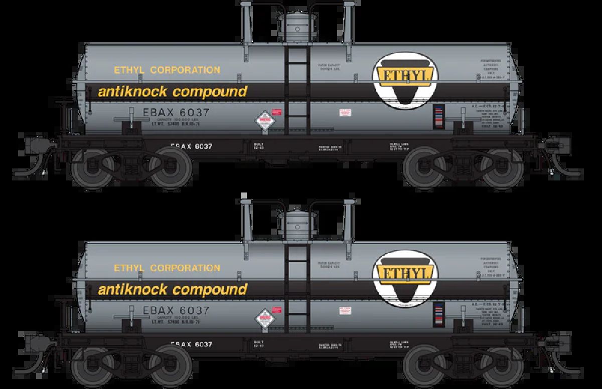 Broadway Limited HO 6000 Gallon Tank Ethyl Corporation Dark Gray w/ Black Ban 1/87 - BLI10355