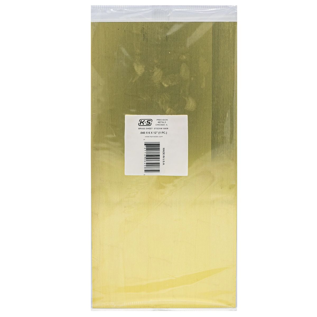 K&S .040 Thick Brass Sheet 1cd - KNS16408