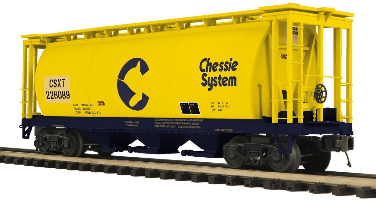 MTH O Chessie 3-Bay Cylindrical Hopper Car 1/48 - MTH2096869