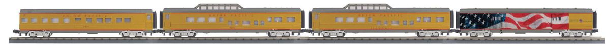 MTH O UP 4-Car Streamlined Passenger Set Yellow 1/48 - MTH3068314