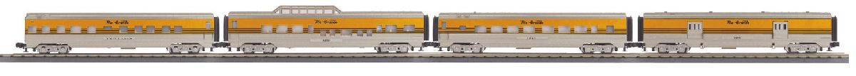MTH O Denver Rio Grande 4-Car Streamlined Passenger Set 1/48 - MTH3068318