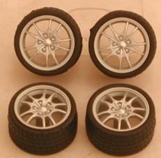 Pegasus Hobbies M5'S RIMS W/TIRES SILVER 1/24 - PGH1282