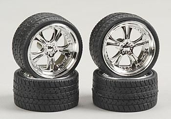 Pegasus Hobbies 23 PHAT DADDY'S RIMS W/TIRES CHROME 1/24 - PGH2303