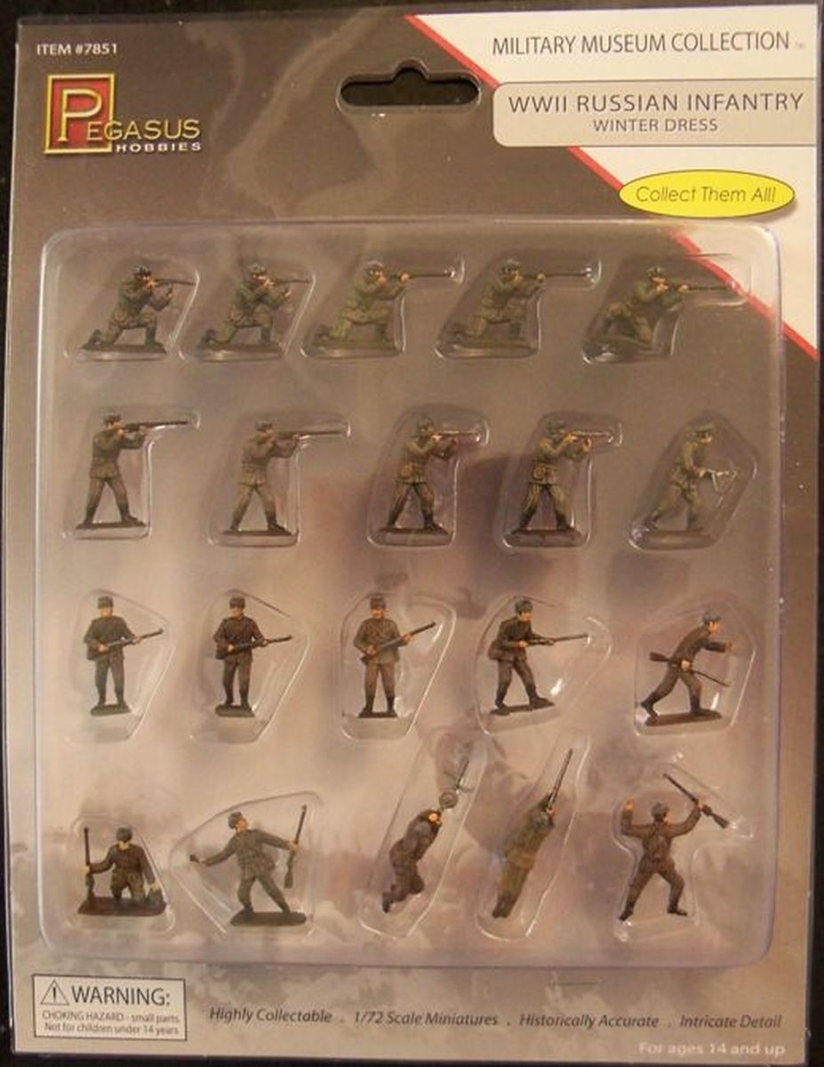 Pegasus Hobbies Pre-Painted Russian Infantry Winter Dress 1/72 - PGH7851
