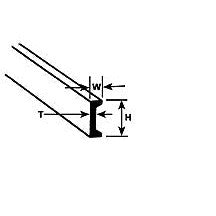 Plastruct 1/16" Polystyrene Channel (.062 or 1.6mm) 10" Length (10 per pack)