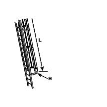Plastruct Gray ABS Ladder with Safety Cage - HO gauge - 27/64" (10.7mm) Diameter x 4-7/8" (125mm) Length (1 per pack)