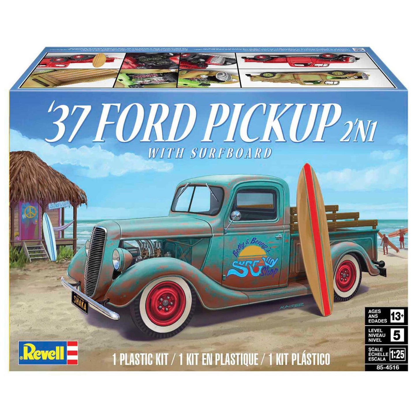 Revell 1/25 37 Ford Pickup 2 n 1 with Surfboard Model Kit