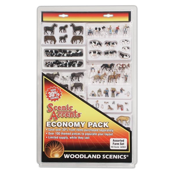 Woodland Scenics HO Asst.Farm Set Economy Pack