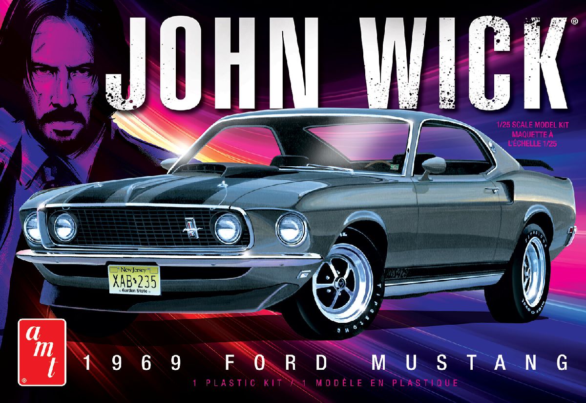 AMT 1969 Ford Mustang Mach I John WickNEW TOOLING Skill 2 1/25 - AMT1454
