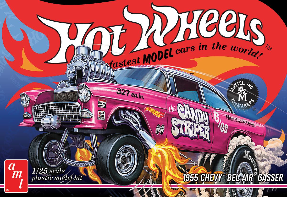 AMT Hot Wheels 1955 Chevy Bel Air Sedan Gasser Candy Striper Ski 1/25 - AMT1528