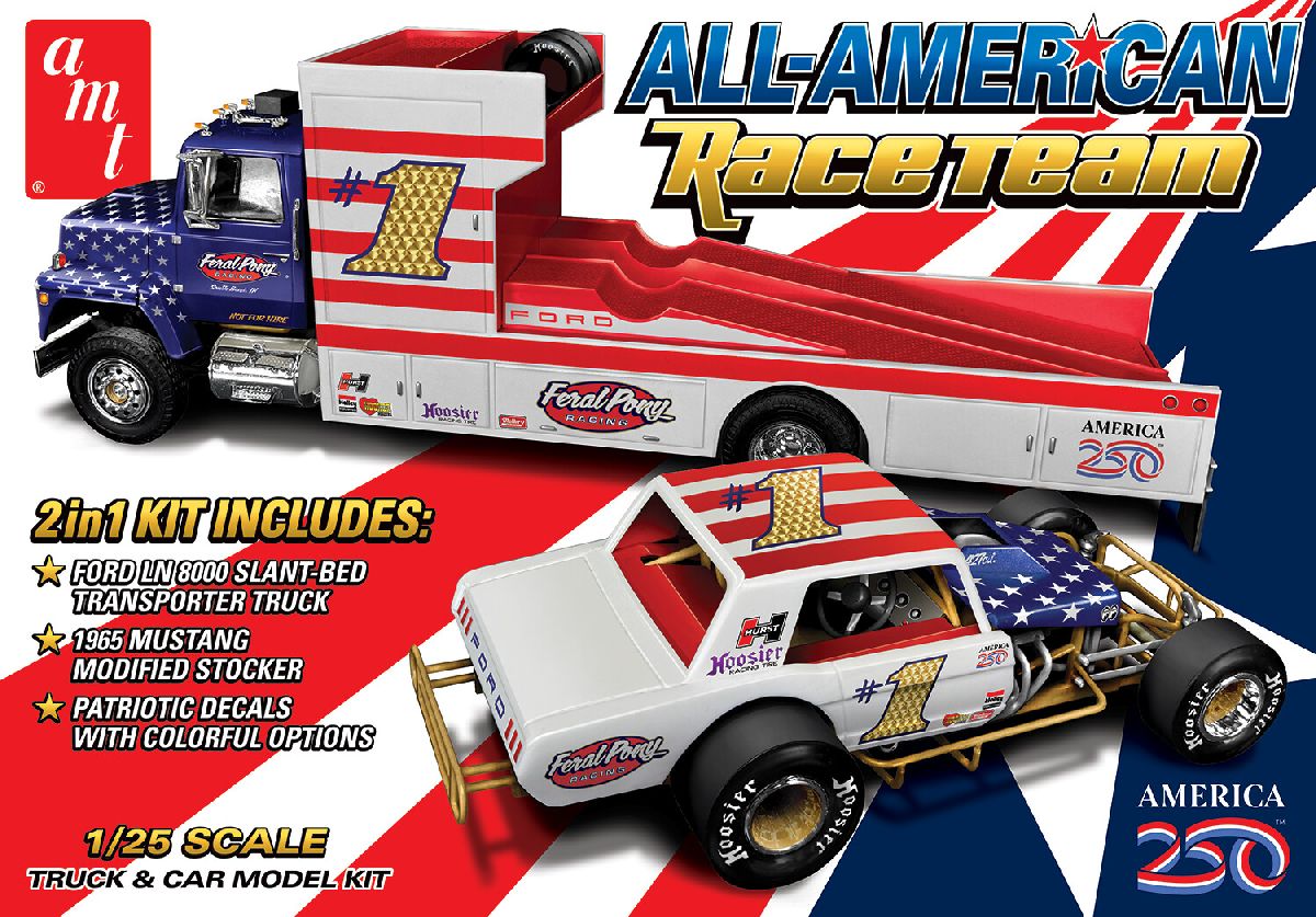 AMT All American Race TeamFord LN 8000 Transporter & 1965 Mustan 1/25 - AMT1596