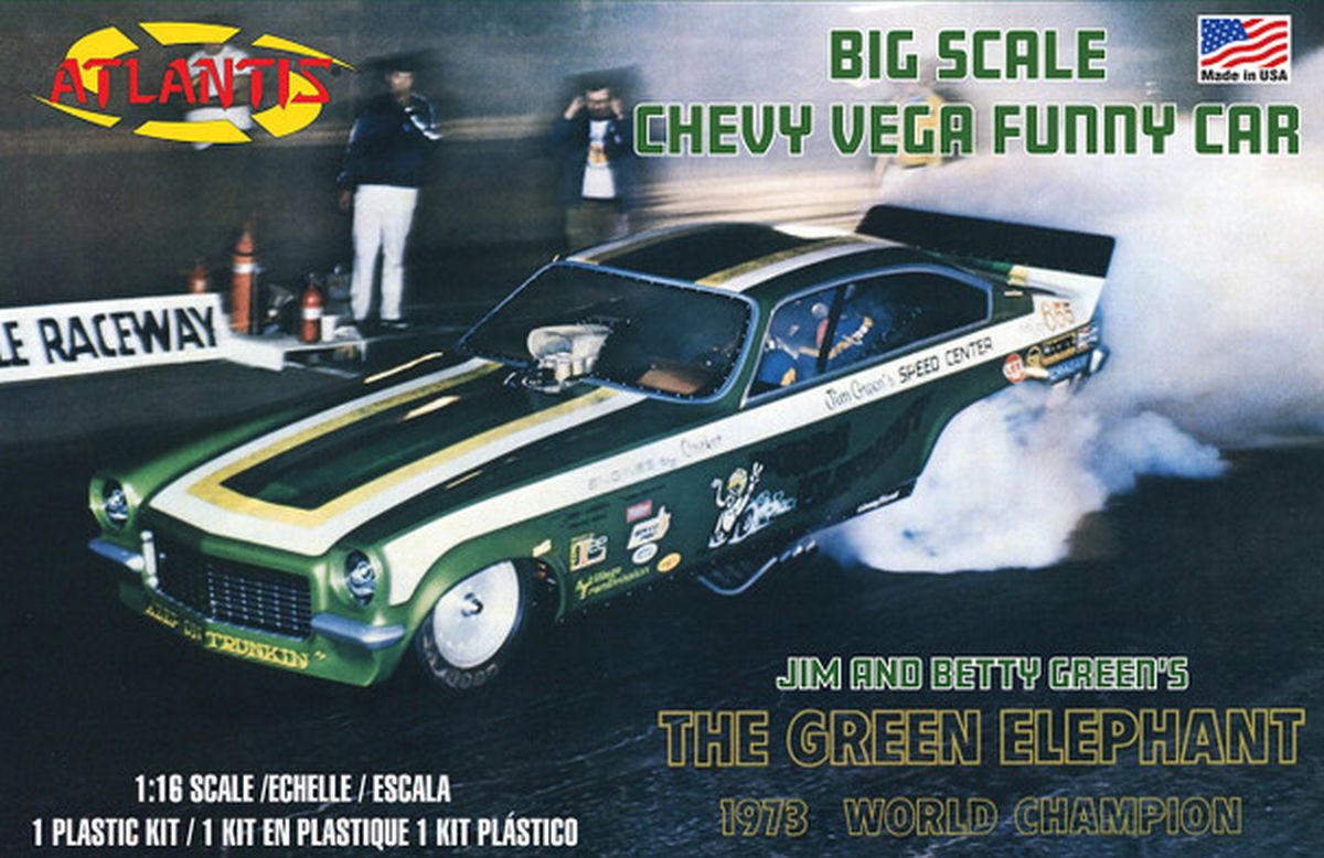 Atlantis Model Green Elephant Vega Funny Car 1/16 - ATM1494