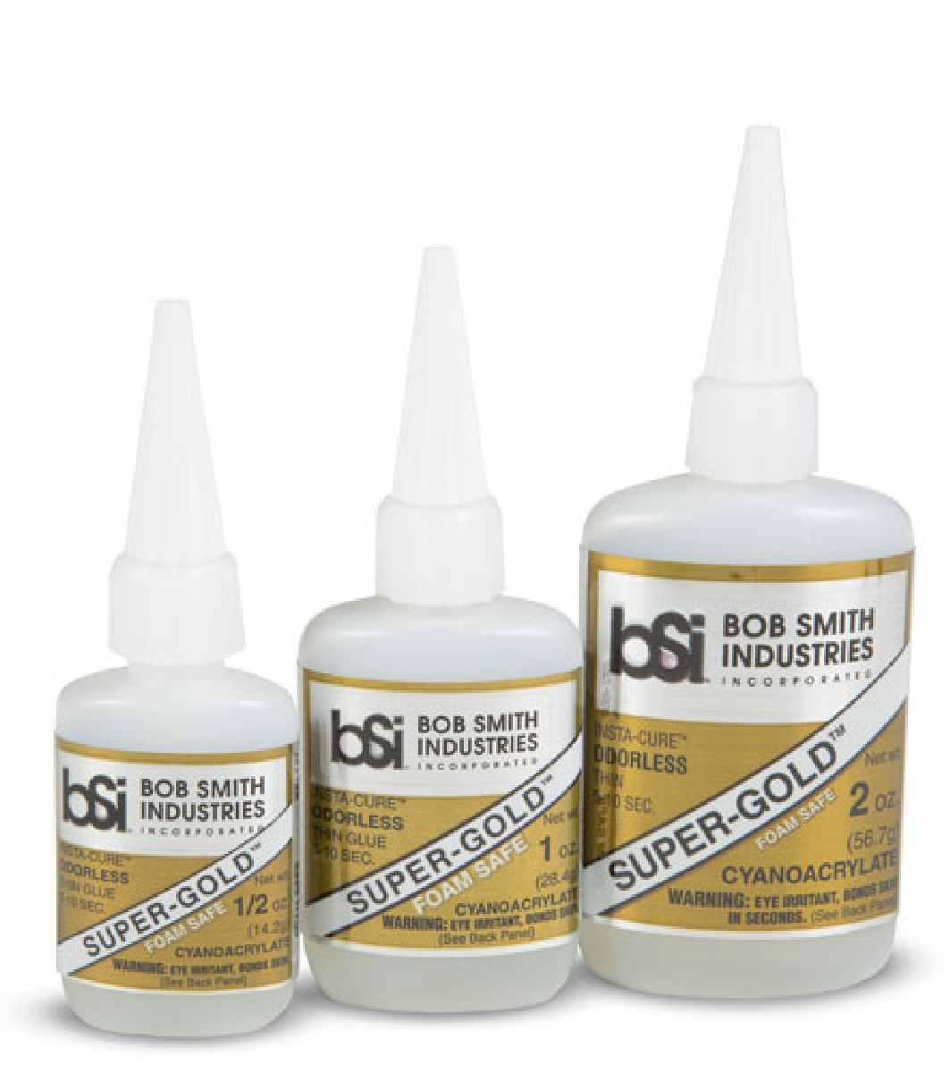 Bob Smith Industries SUPER-GOLD Odorless Foam Safe CA Glue 1 oz 122