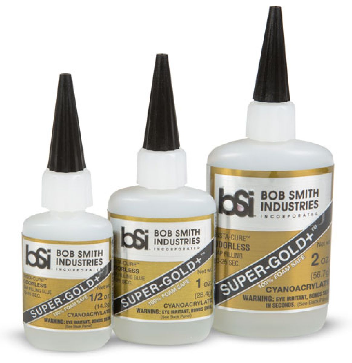 Bob Smith Industries SUPER-GOLD+ Gap Filling Odorless Foam Safe CA Glue 1/2 oz 126