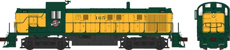 Bowser HO RS-3 Diesel CNW #165/yel&grn 1/87 - BOW25421