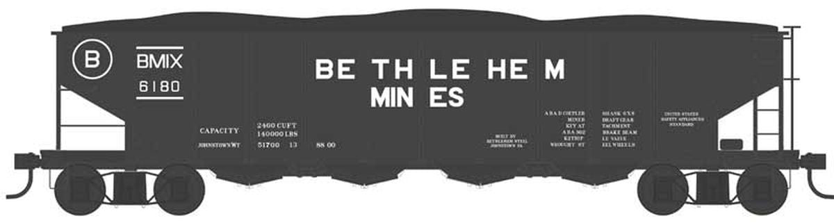 Bowser HO 4-Bay Clamshell Hopper Bethlehem Mines #6180 1/87 - BOW43001