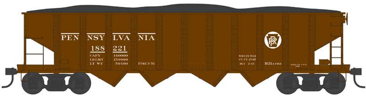 Bowser HO H21a Hopper PRR #188221 Circle w/Sawtooth Blt. 2-15 1/87 - BOW43025