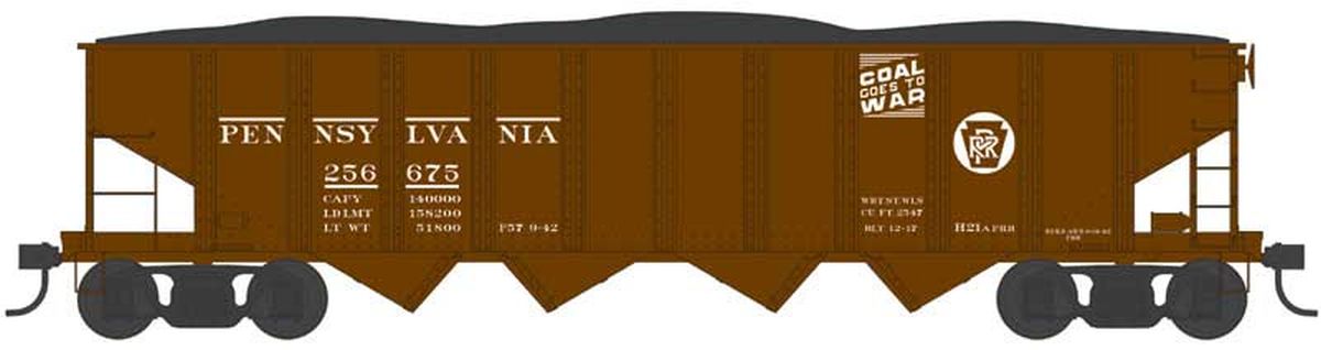 Bowser HO H21a Hopper PRR #256609 Coal Goes to War Blt.12-17 1/87 - BOW43032