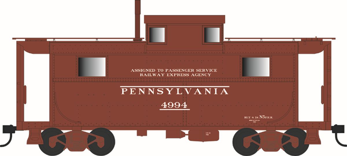 Bowser HO N-5 Caboose PRR #4994/Early REA Blt 8-18 Rpkd 8-39 1/87 - BOW43363