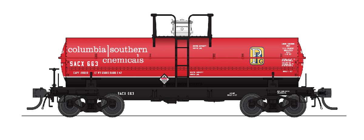 Broadway Limited HO 6000 Gallon Tank Columbia SOU Red w/ PPG Logo 2-pack 1/87 - BLI10351