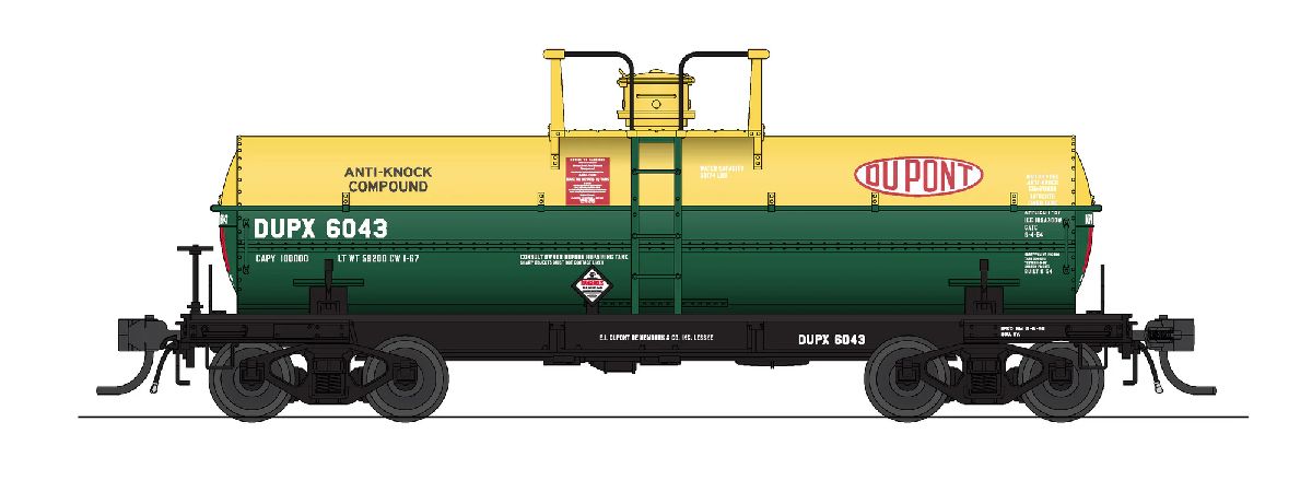 Broadway Limited HO 6000 Gallon Tank Dupont Green & Yellow 2-pack (DUPX 6033 1/87 - BLI10353