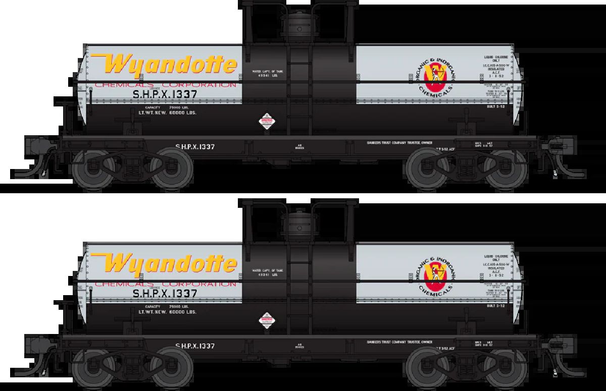 Broadway Limited HO 6000 Gallon Tank Wyandotte Chemicals Aluminum w/ Yellow & 1/87 - BLI10362