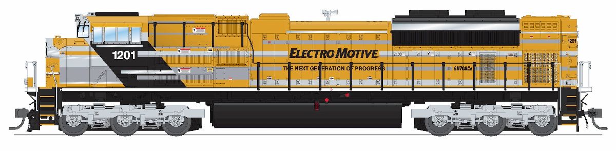 Broadway Limited HO EMD SD70ACe EMD Demo 1201 Yellow Progress Rail No-Sound D 1/87 - BLI10430