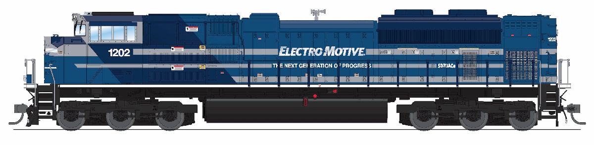 Broadway Limited HO EMD SD70ACe EMD Demo 1202 Blue/Gray/White paint scheme P4 1/87 - BLI10431