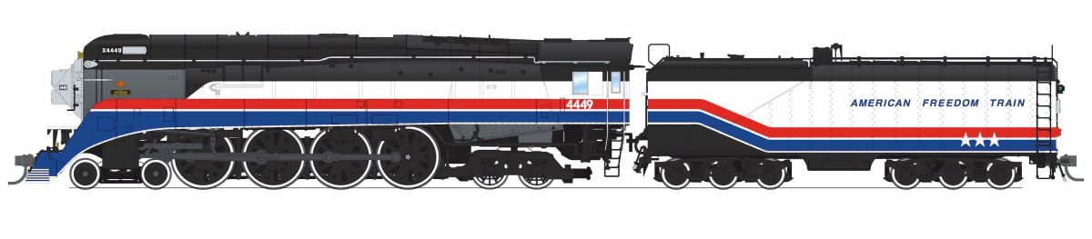 Broadway Limited HO P4 SP GS-4 #4449 1975 American Freedom Train No-Sound / D 1/87 - BLI9841