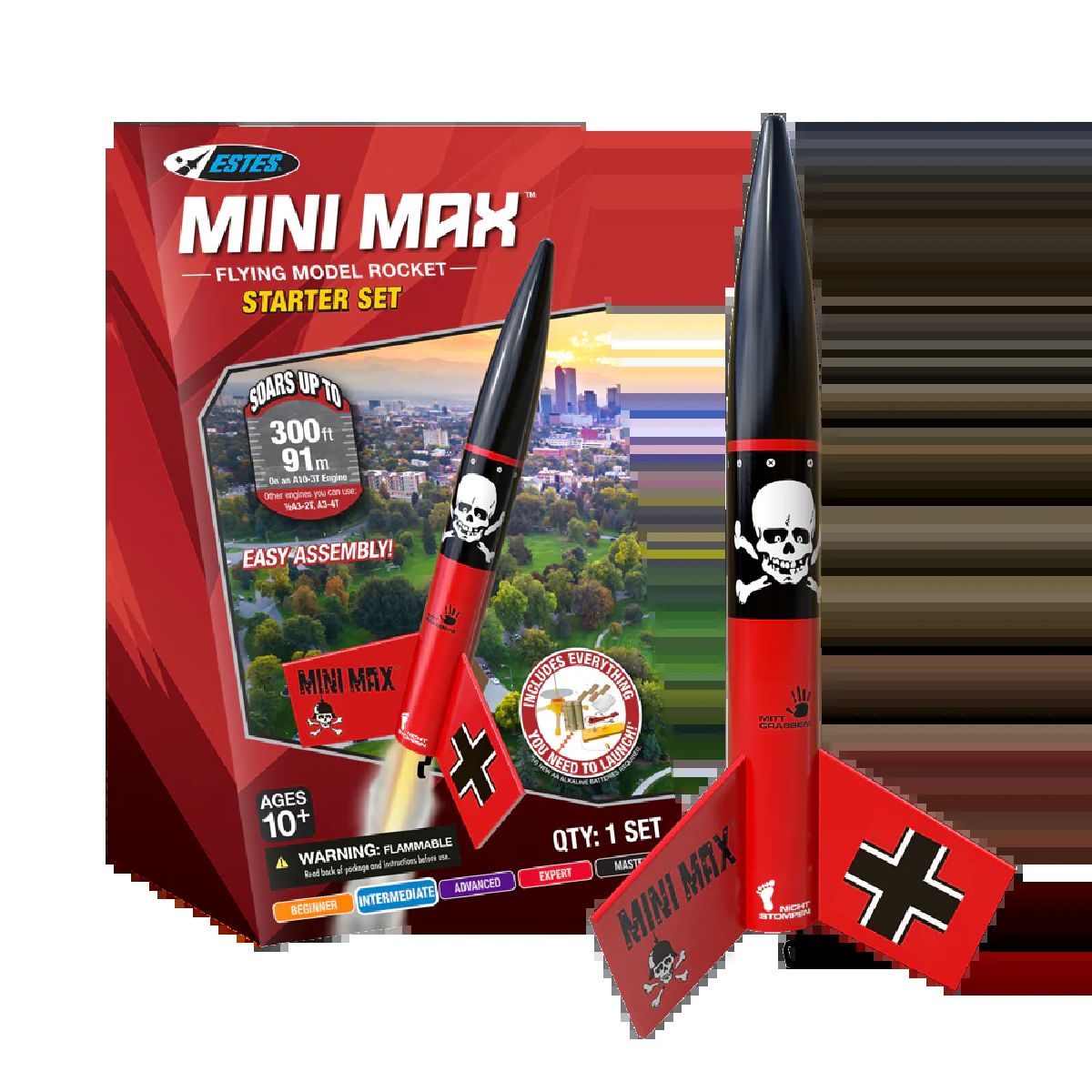 Estes 5337 Mini Der Red Max Starter Set Skill BEG - EST5337