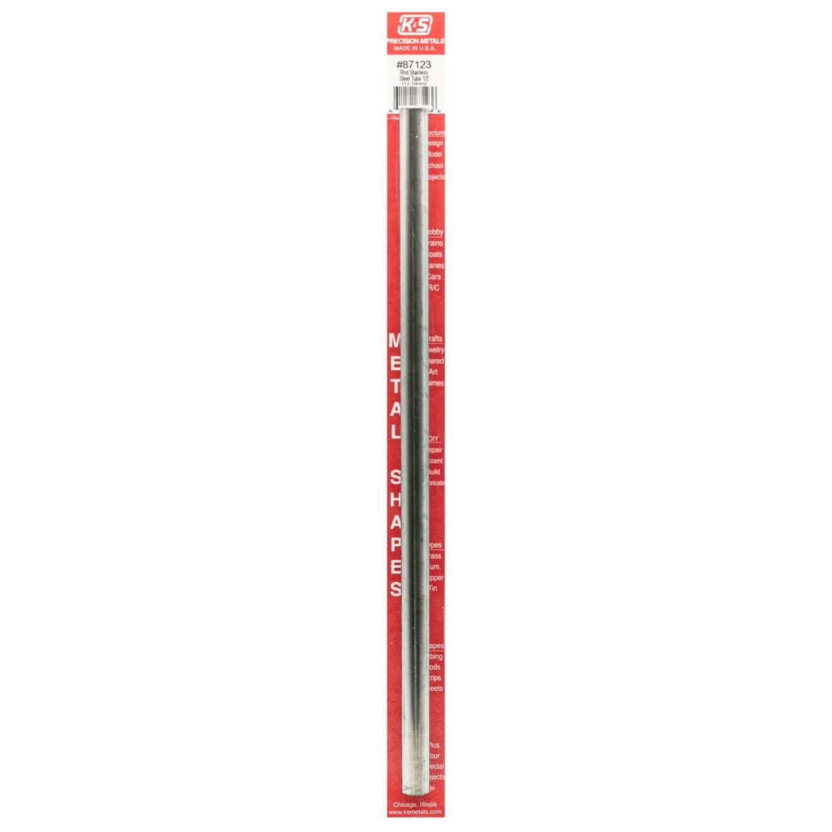 K&S 1/2 X 22 Gauge x 12 Round SS Tube 1cd - KNS87123