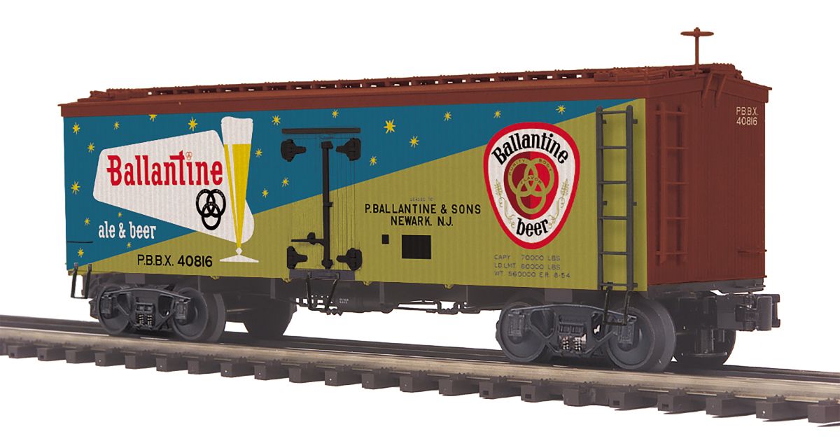 MTH O 36' Woodside Reefer Ballantine Beer 1/48 - MTH2094656