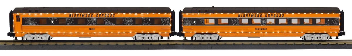 MTH O Halloween 60 Streamlined Coach Car w/LED Lights 1/48 - MTH3068304