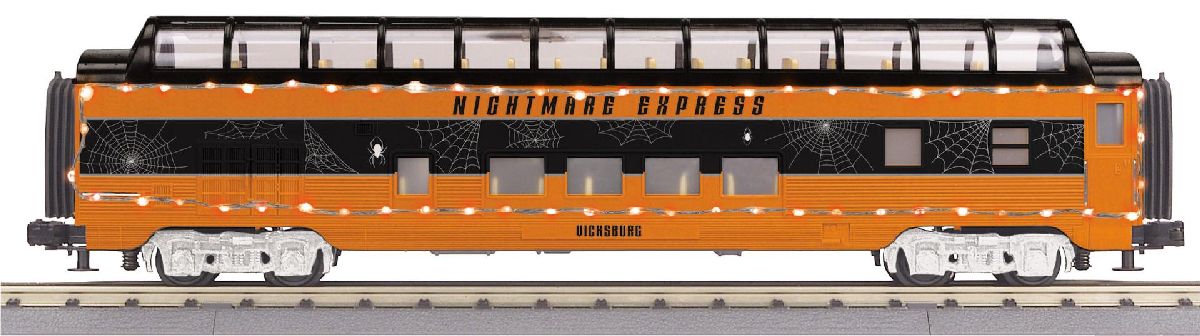 MTH O Halloween 60 Streamlined Full Length Vista Dome Car w/LED 1/48 - MTH3068305