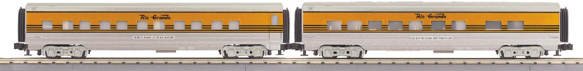 MTH O Denver Rio Grande 2-Car Streamlined Sleeper/Diner Set 1/48 - MTH3068319