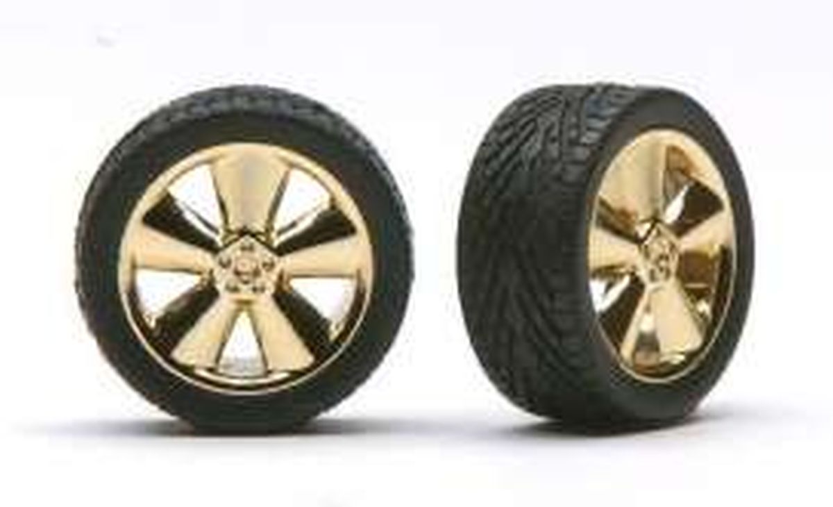 Pegasus Hobbies PHAT BOYZ RIMS W/TIRES GOLD 1/24 - PGH1240