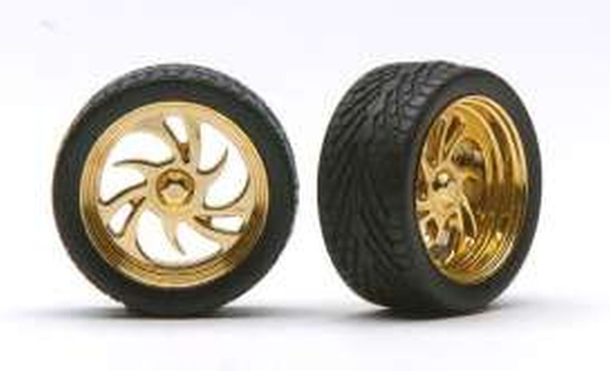 Pegasus Hobbies DIABLO'S RIMS W/TIRES GOLD 1/24 - PGH1248