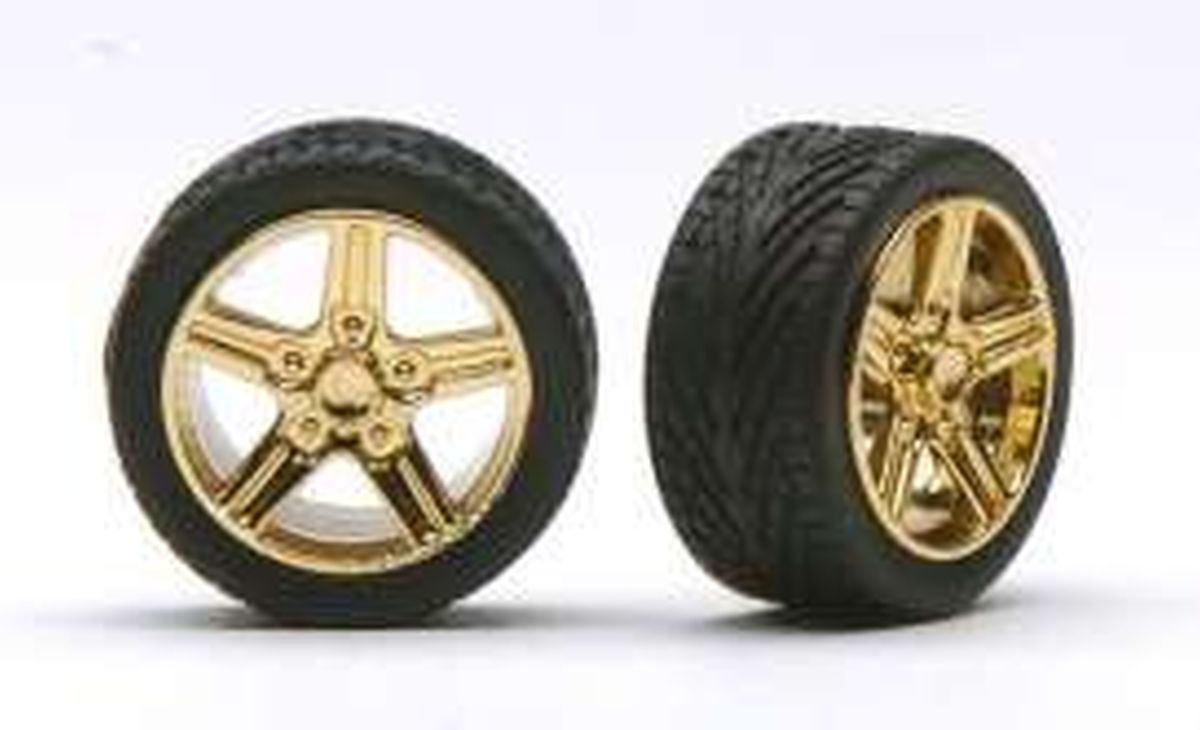 Pegasus Hobbies IROK'S RIMS W/TIRES GOLD 1/24 - PGH1268