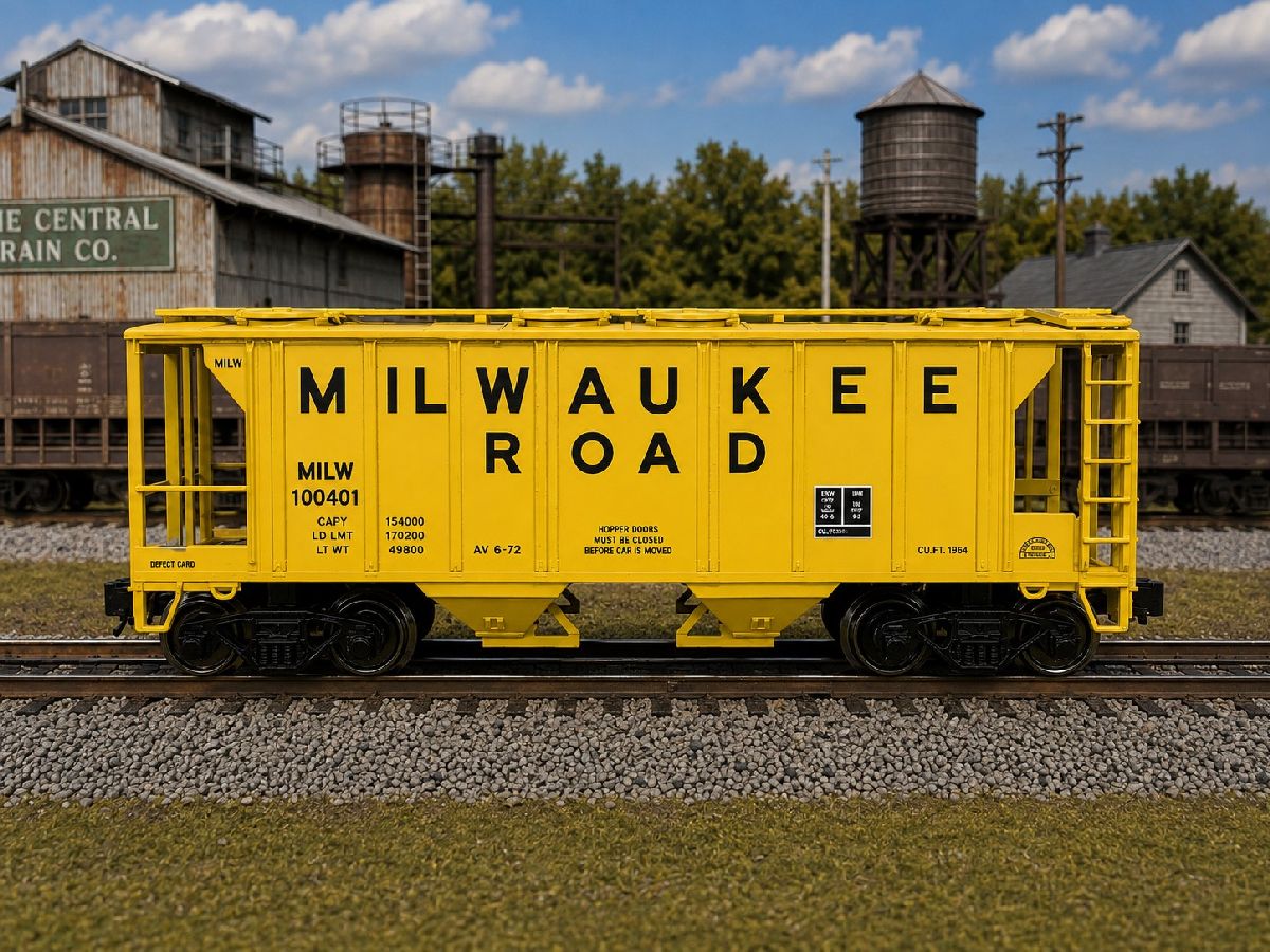 Ready Made Trains O Scale Milwaukee Road 2 Bay Covered Hopper Car MILW #226401 - RMT86316