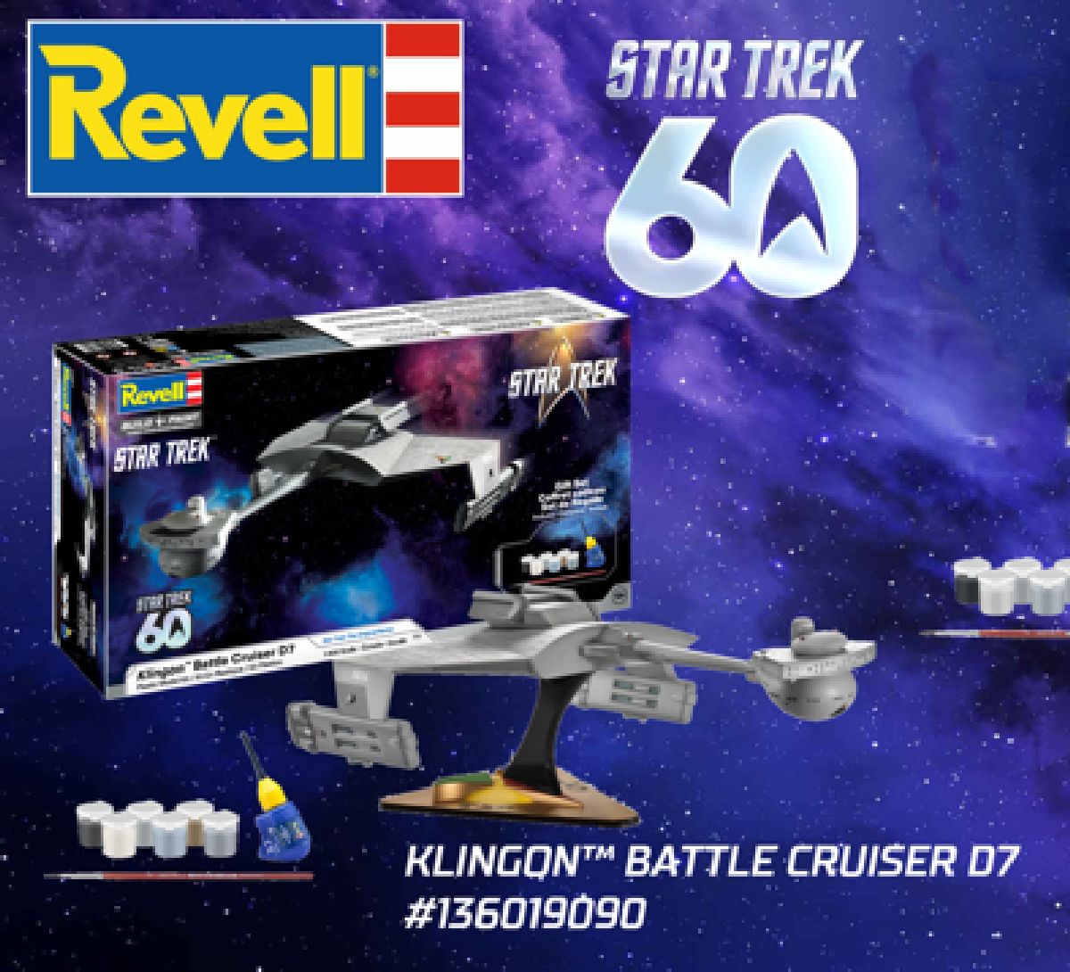 Revell Star Trek Klingon Battle Cruiser D7 Skill 3 1/600 - RMX13601