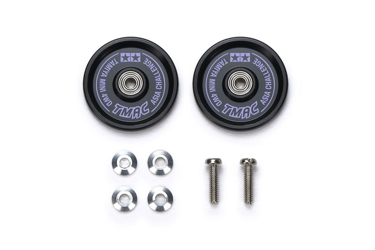Tamiya JR HG 19mm Aluminum Ball-Race Rollers (Ringless/Black & Purp - TAM95714
