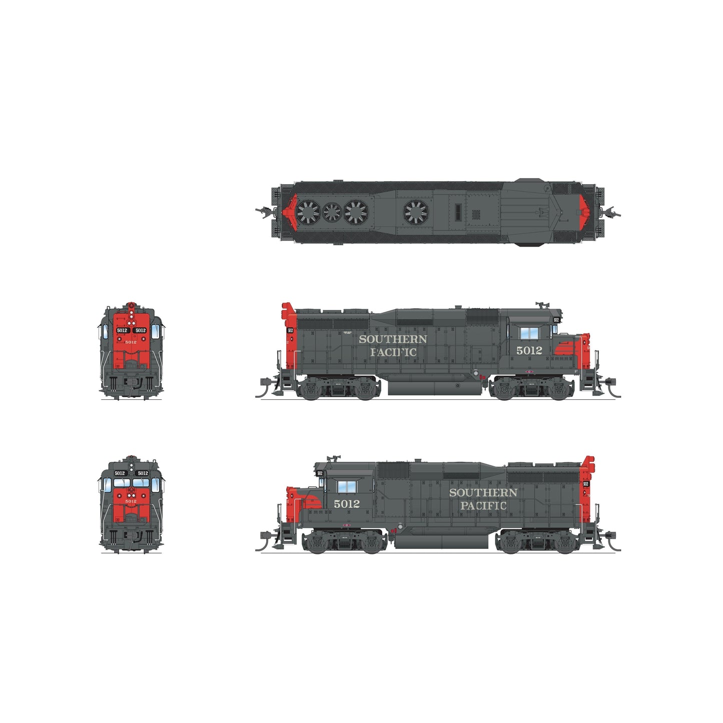 Broadway Limited HO Scale EMD GP30 SP 5012 Bloody Nose Paragon4 Sound/DC/DCC HO