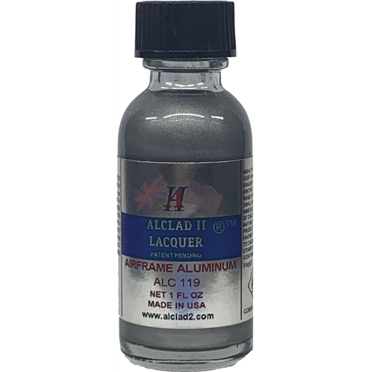 Alclad II Airframe Aluminum Metallic Lacquer Paint 1 oz ALC119 | Scale Model Supply