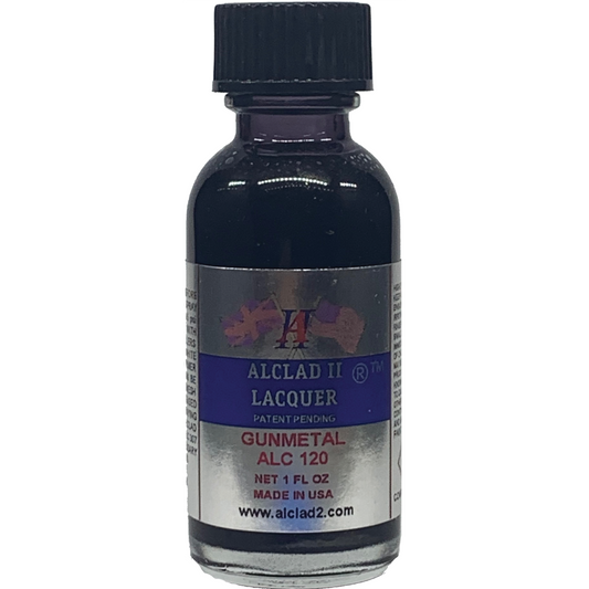 Alclad II Gun Metal Metallic Lacquer Paint 1 oz ALC120 | Scale Model Supply