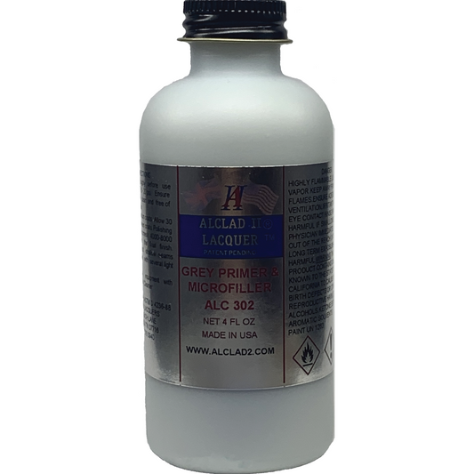 Alclad II Grey Primer & Microfiller Metallic Lacquer Paint 4 oz ALC302 | Scale Model Supply