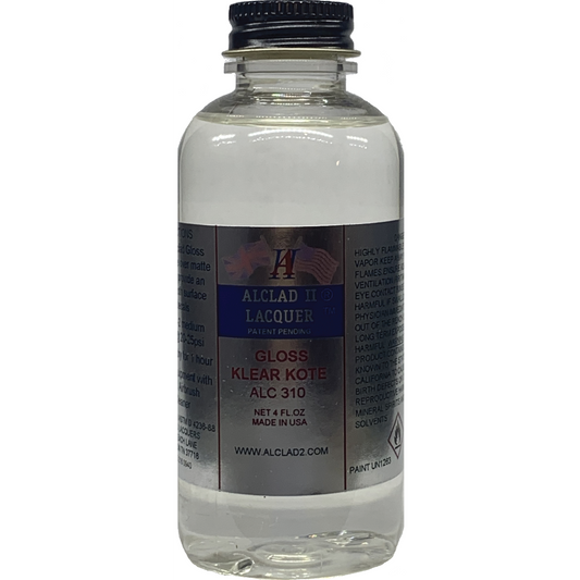 Alclad II Gloss Clear Coat Metallic Lacquer Paint 4 oz ALC310 | Scale Model Supply